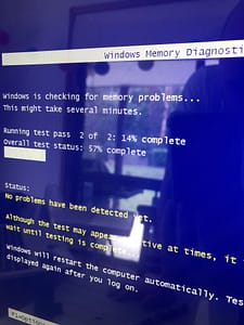 Memory Diagnostic Tests Running a memory test